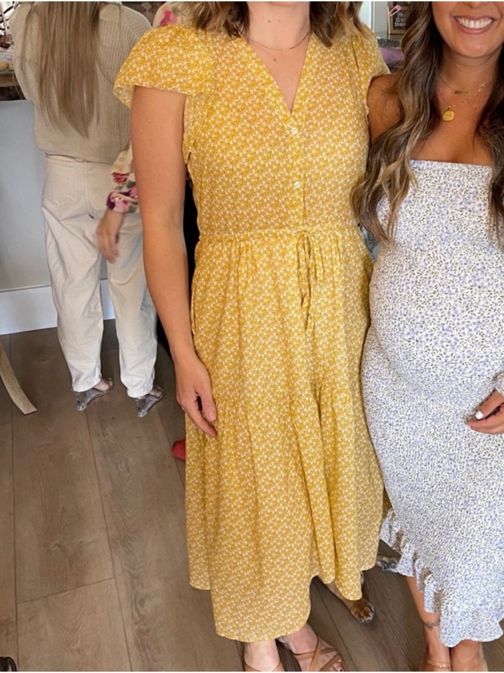 Trovata Sunny Yellow Floral Kristi Maxi Dress XS EUC